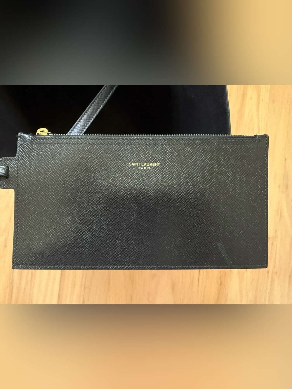 Yves Saint Laurent Black Leather Tote with Gold Buckle Accents - Picture 10 of 15